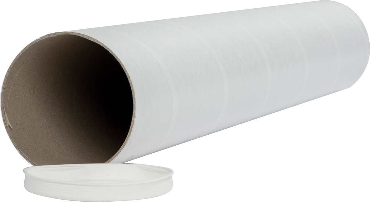 Papprör med lock, Ø100 x 2,0 x 745 mm