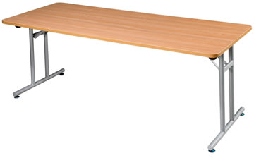 Fällbord i lönn 160x80 cm, aluminiumunderrede