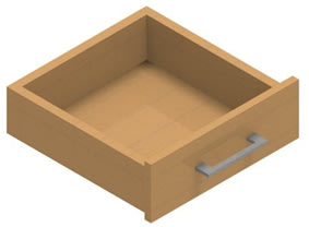 Jive+ enkel låda utan lås, bokfanér Djup 42 cm