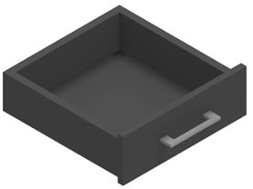 Jive+ enkel låda utan lås, antracit laminat D42 cm