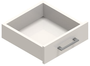 Jive+ enkel låda med lås vit dekorlaminat D42 cm