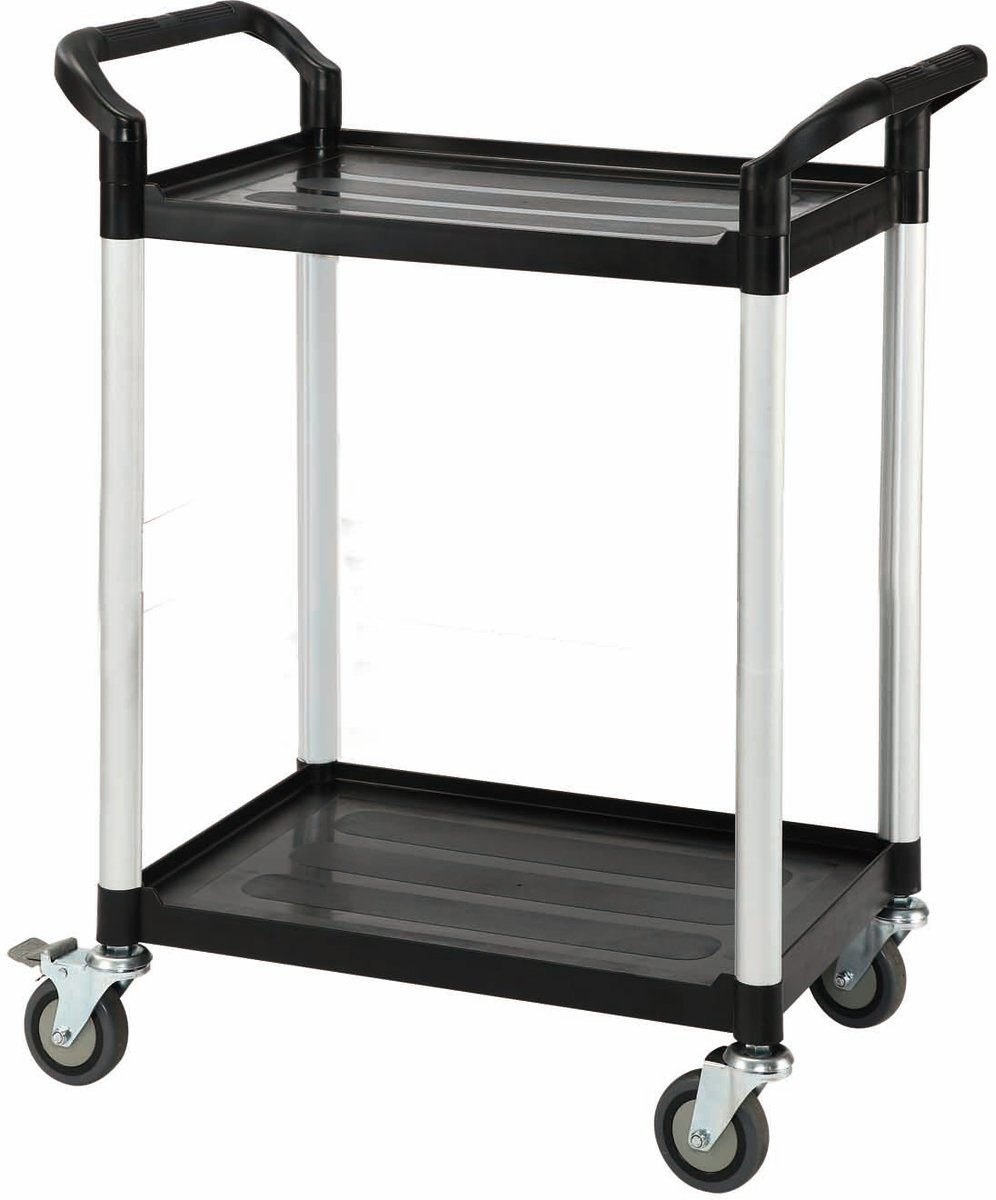Lomax rullbord i plast – 2 hyllor, 80x48x95 cm