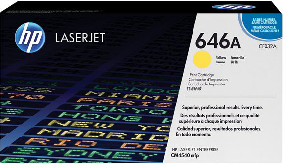 HP 646A/CF032A lasertoner, gul, 12 500 s