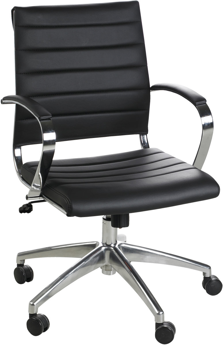 Rico konferensstol i svart PU med kromstativ