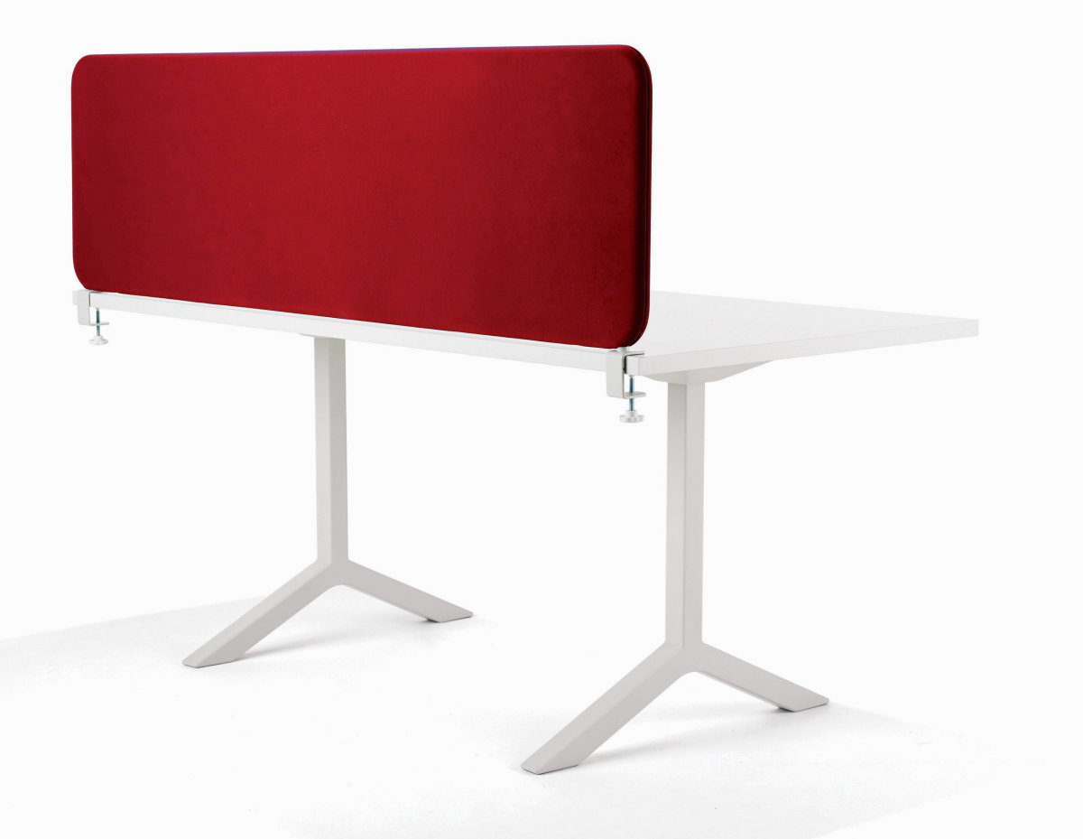 Softline bordskærmvæg rød B1200xH450 mm