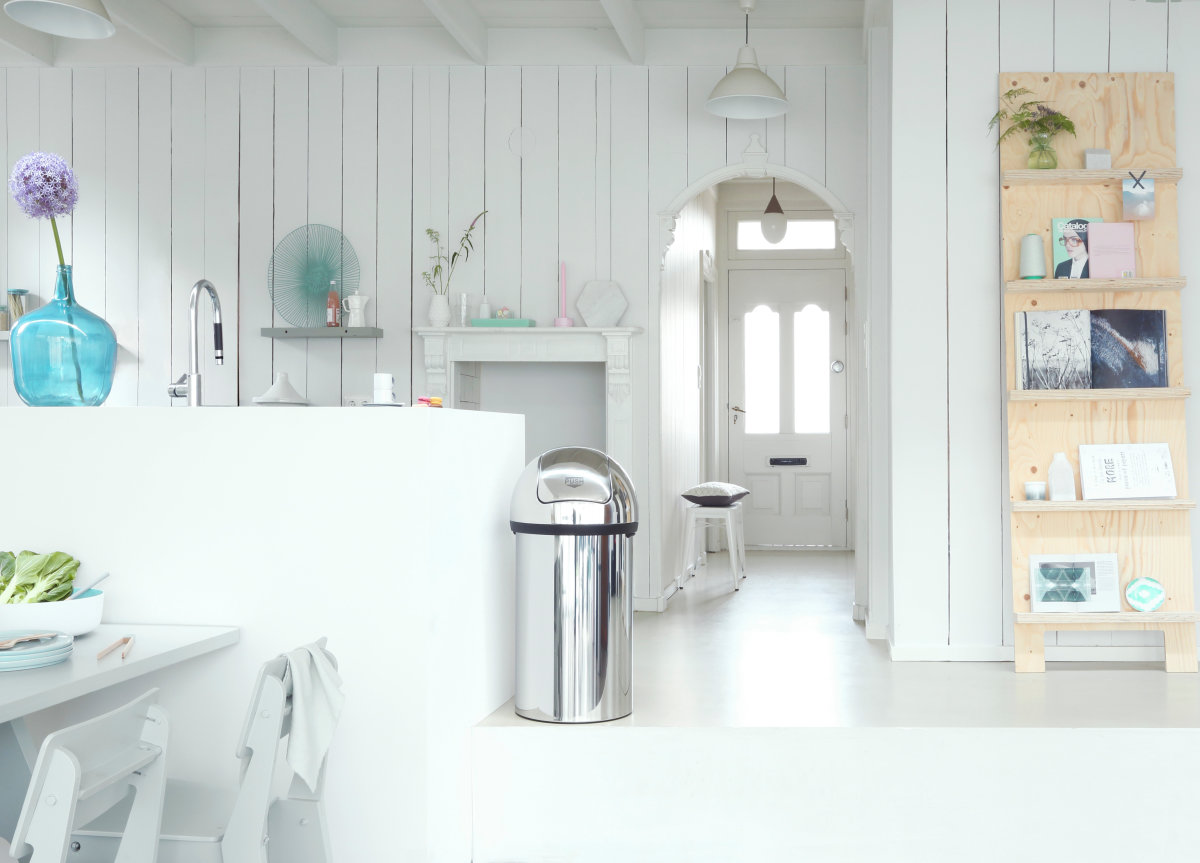 Brabantia Push Bin 60 liter, blankt stål