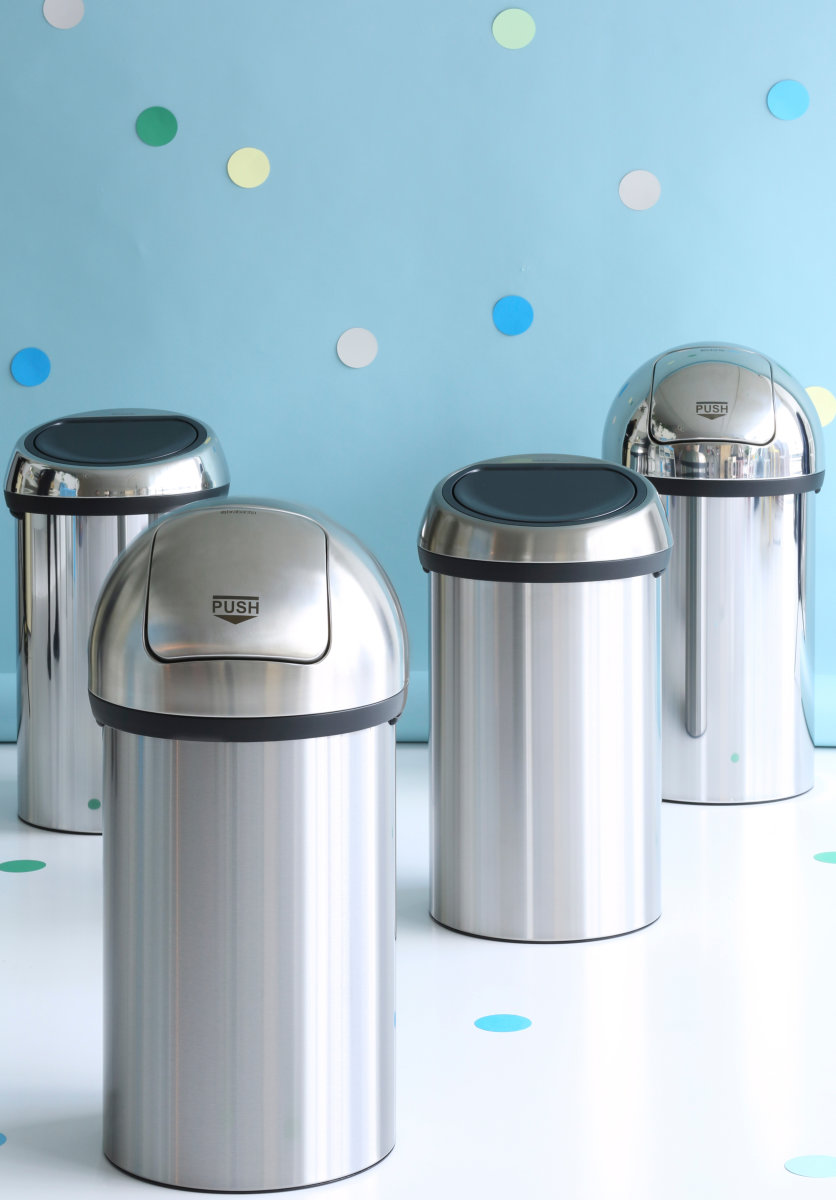 Brabantia Push Bin 60 liter, blankt stål