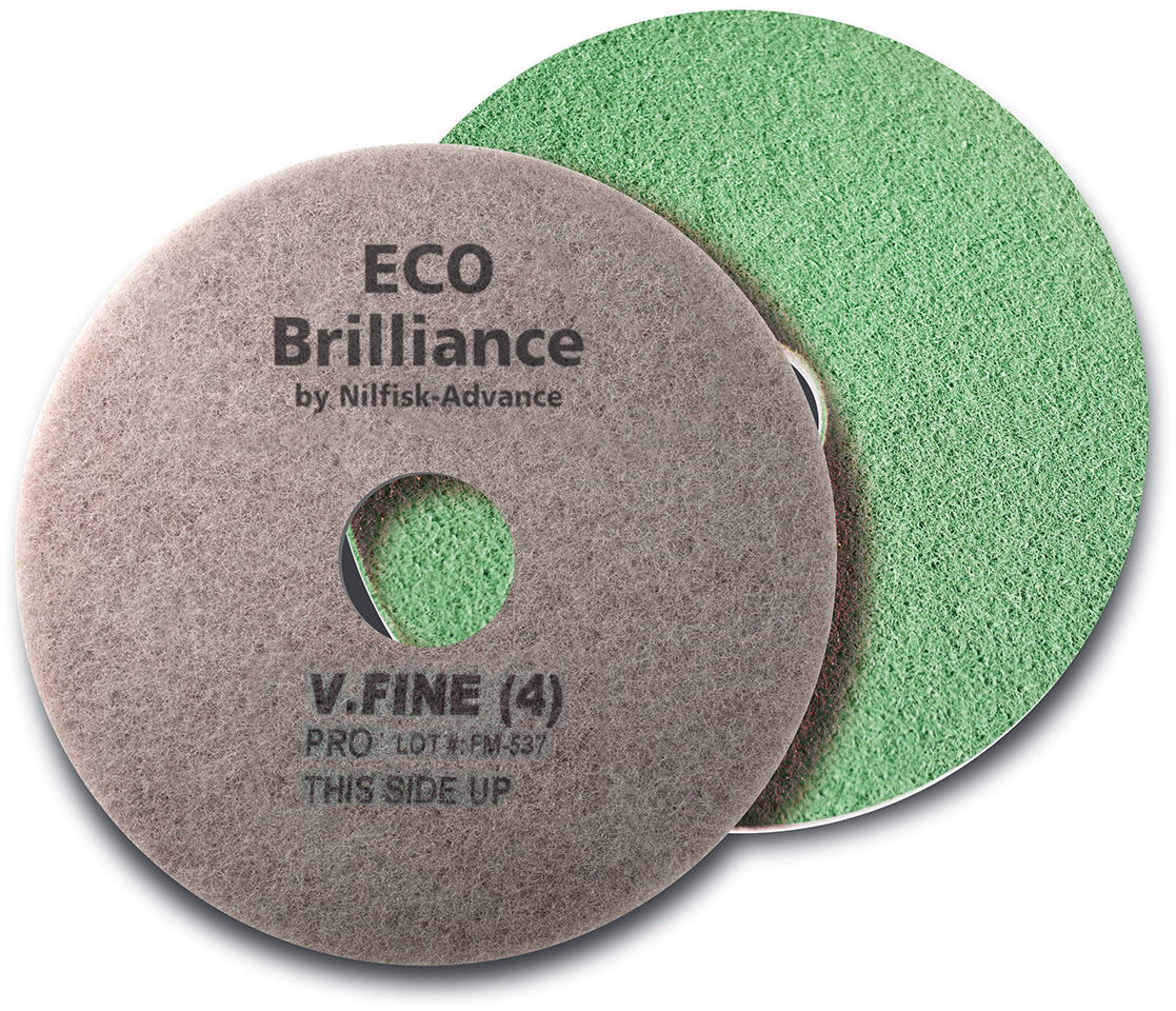 Nilfisk Eco Brilliance Pads 14", grøn, 2 stk.