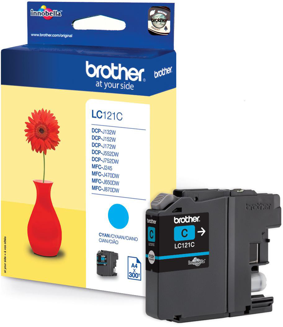Brother LC121C bläckpatron, cyan, 300 sidor