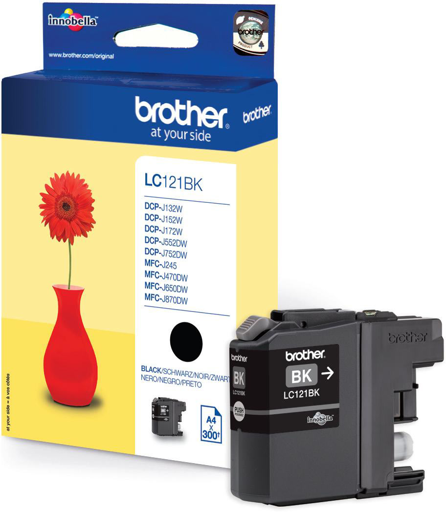 Brother LC121BK bläckpatron, svart, 300 s
