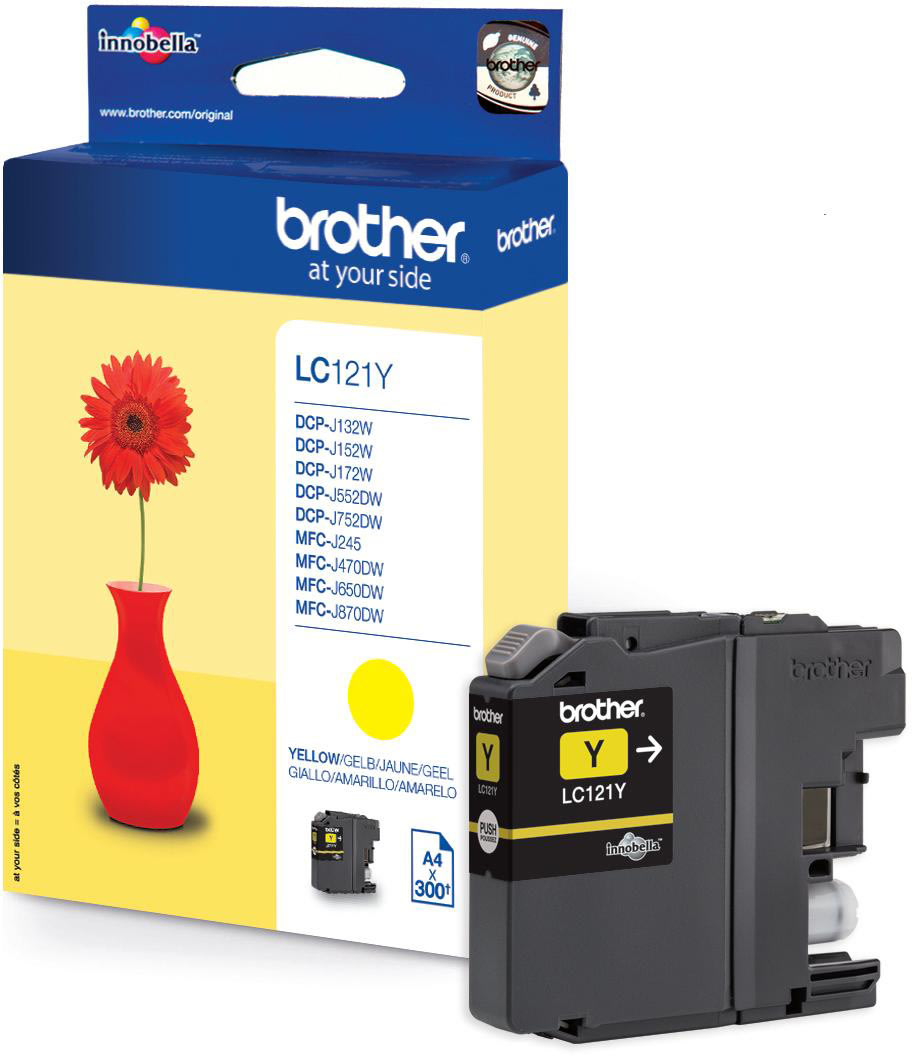 Brother LC121Y bläckpatron, gul, 300 sidor