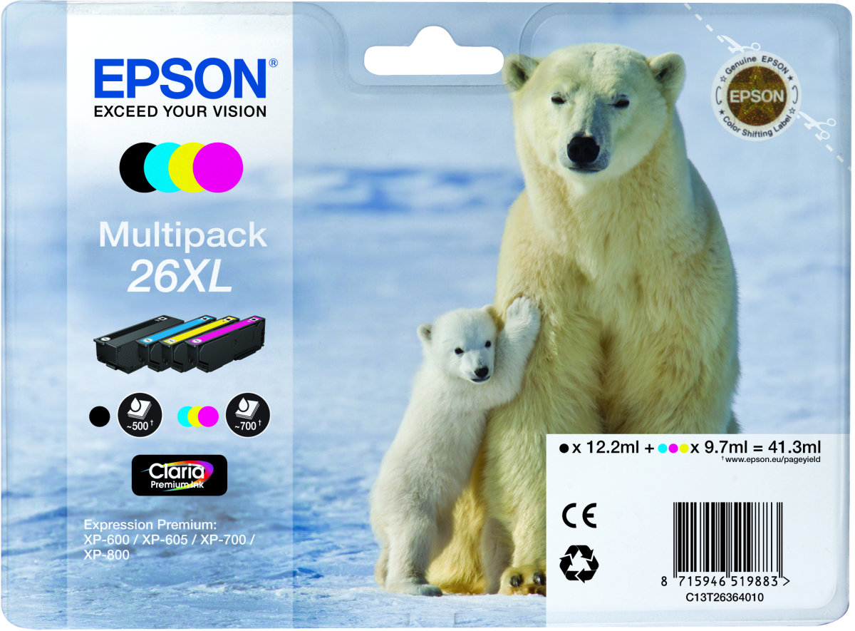 Bläckpatron Epson T2636 XL Flerpack 4 färger