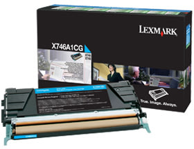 Lexmark X746A1CG Lasertoner, blå, 7000 s.