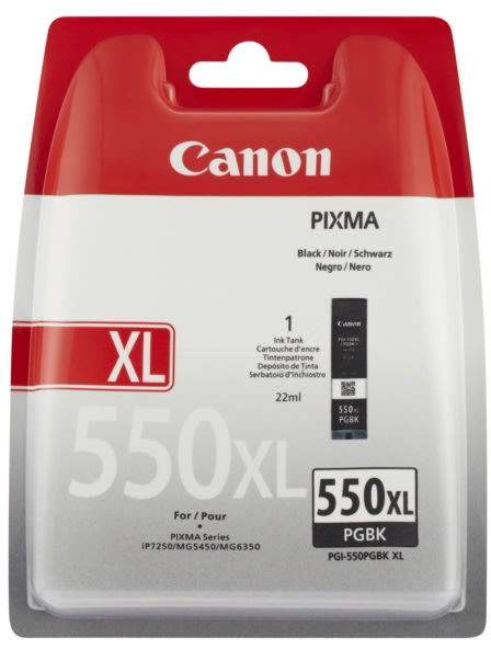 Canon PGI-550XL blækpatron, pigmenteret sort, 500s