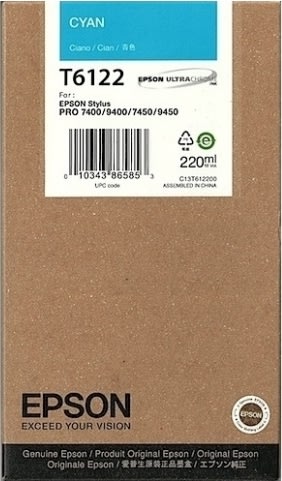 Bläckpatron Epson C13T612200 Blå 220 ml