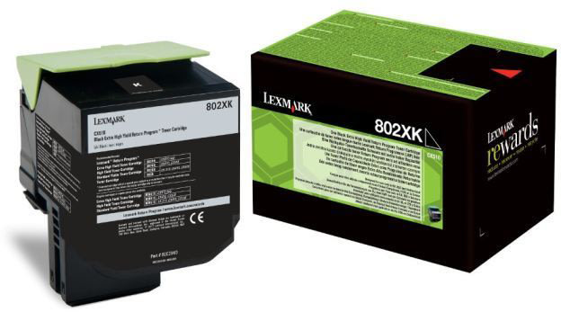 Lexmark 80C2XK0 lasertoner, sort, 8000s