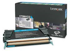 Lexmark C736H1CG lasertoner, blå, 10000s