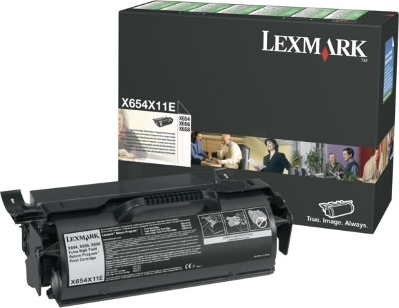 Lexmark X654X11E lasertoner, sort, 36000s