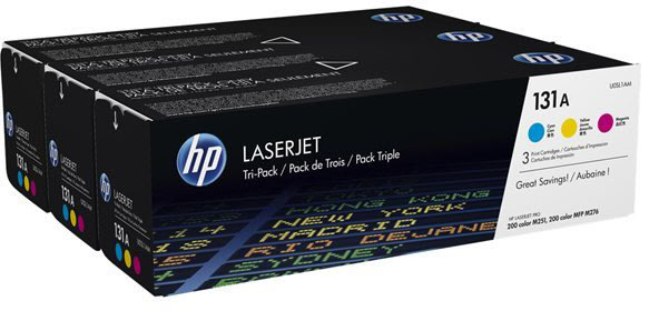 HP 131A/U0SL1AM lasertoner, flerpack CYM