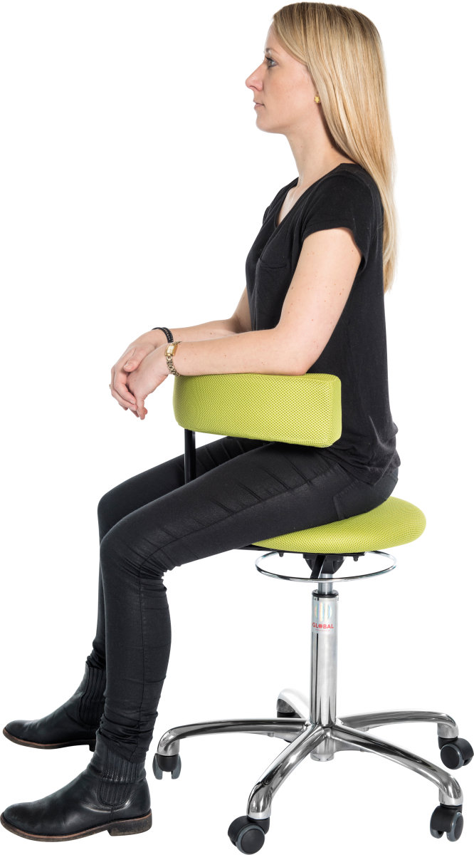 Saturn Chair, svart, PU-konstläder, 45-58 cm, alu.