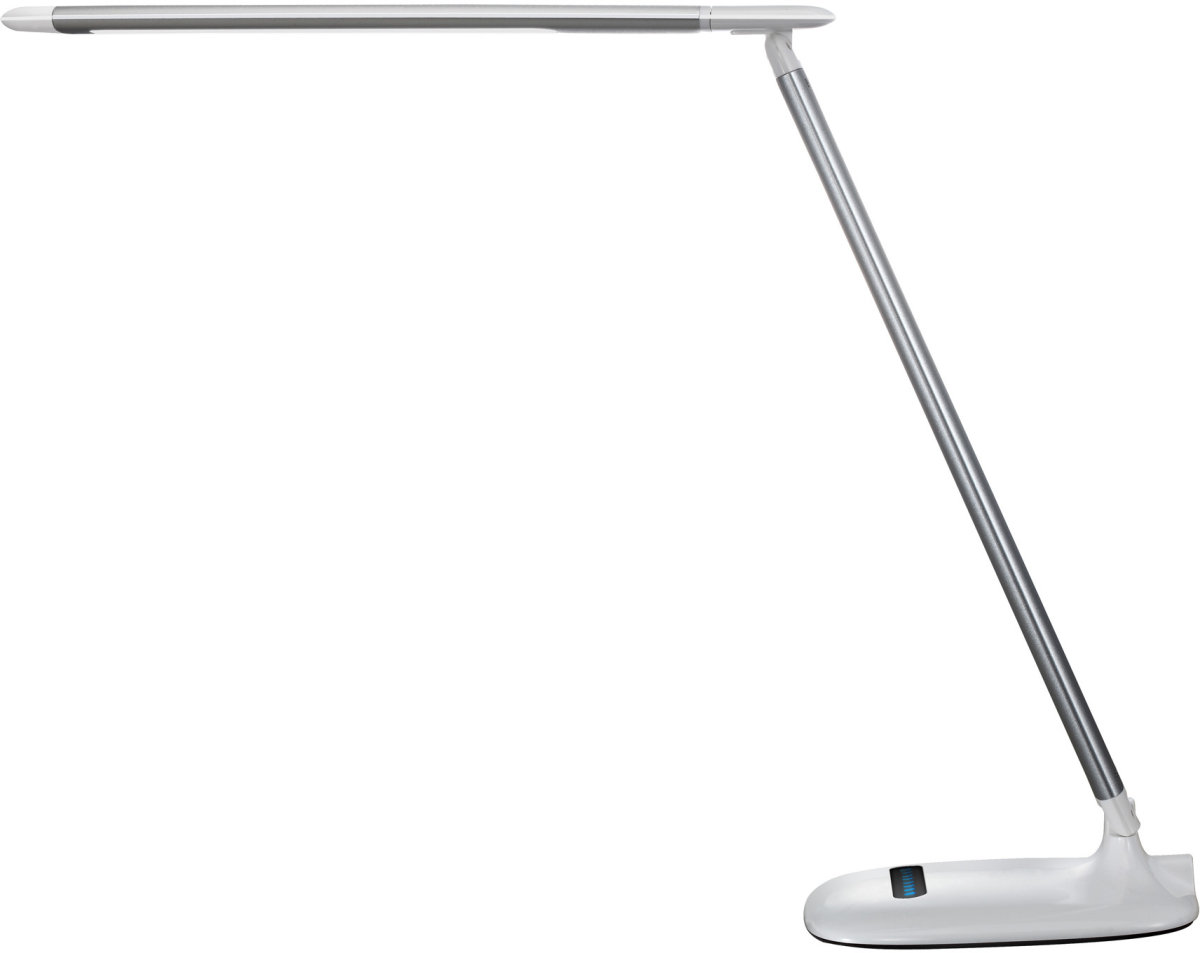 Soft LED lampe i sølv/hvid