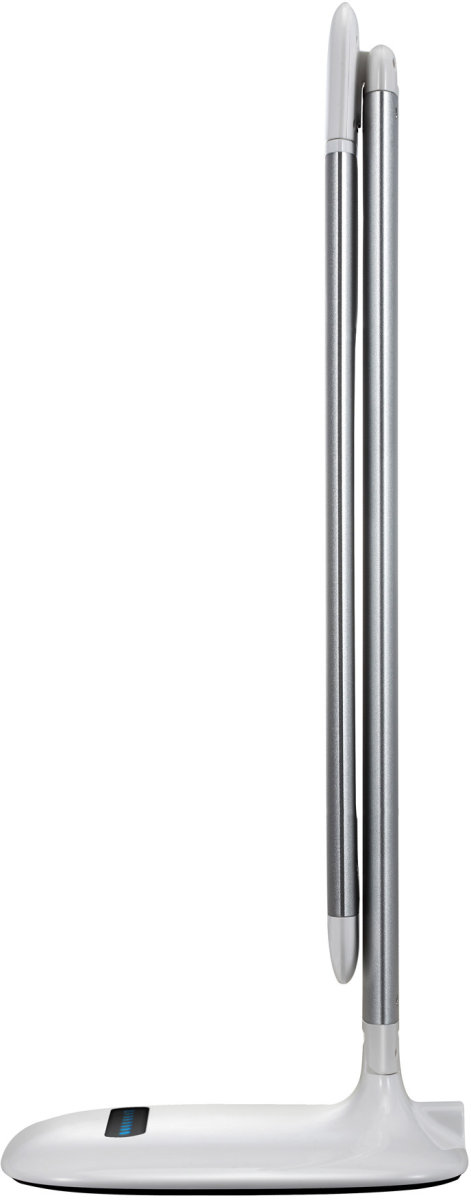 Soft LED lampe i sølv/hvid