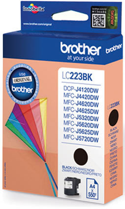 Bläckpatron Brother LC223BK Svart 550 sidor
