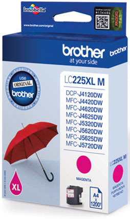 Brother LC225XLM bläckpatron, magenta, 1200 s