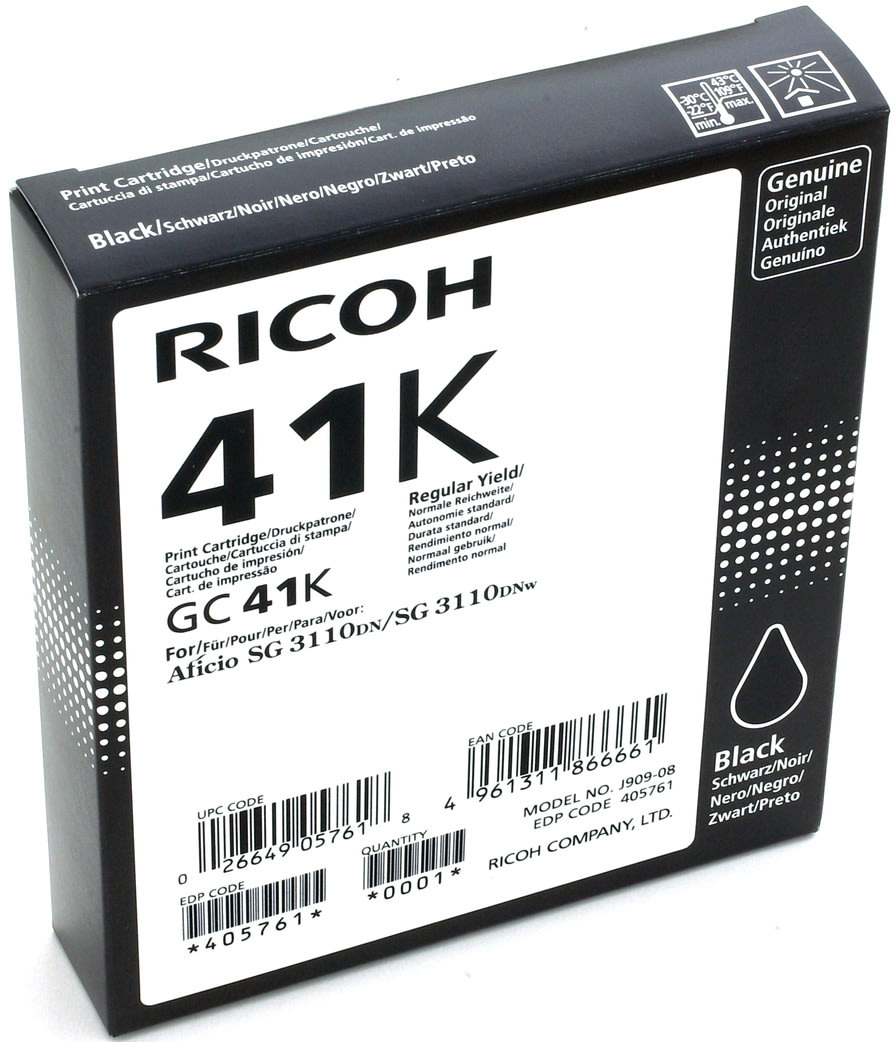 Ricoh 41K/405761 bläckpatron, svart, 2500 s