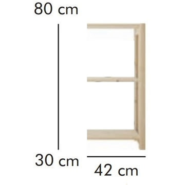 ABC Tillbyggnadsdel, HxBxD: 80x42x30 cm, natur