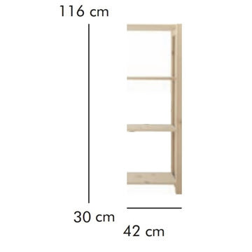 ABC Tillbyggnadsdel, HxBxD: 116x42x30 cm, natur