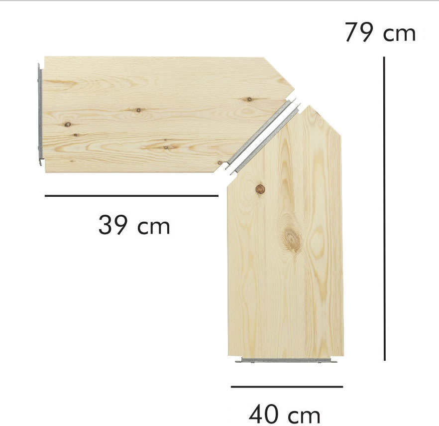 ABC hörnhyllor, 2 st, 40 cm, natur