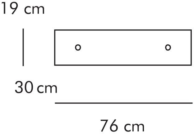 ABC låda, bredd 76x30 cm, vitlaserad