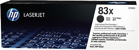 HP 83X/CF283X Lasertoner, svart, 2200 s