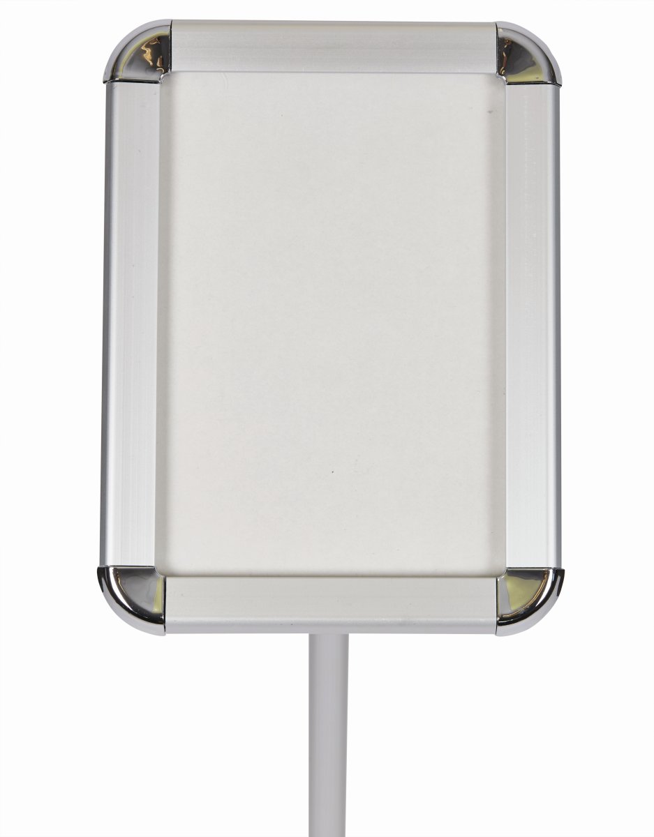 Skylthållare på stativ, Clip-on-ram, A4, aluminium