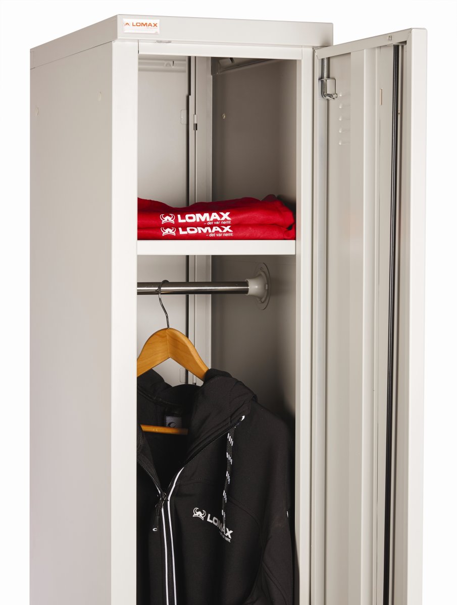 Omklädningsskåp Lomax 1 dörr Grå H180xB30xD50 cm