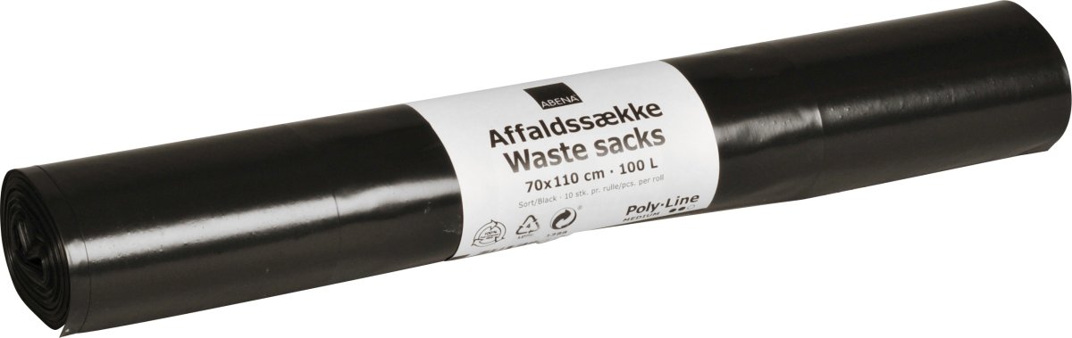 Sopsäckar 100 liter, svart