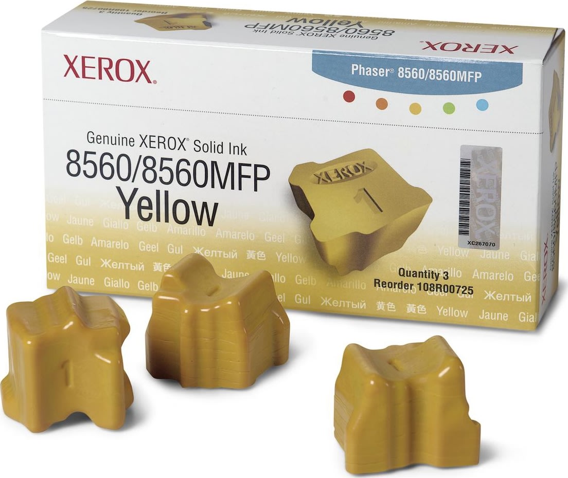 Lasertoner Xerox 1108R00725 Gul 3400 sidor