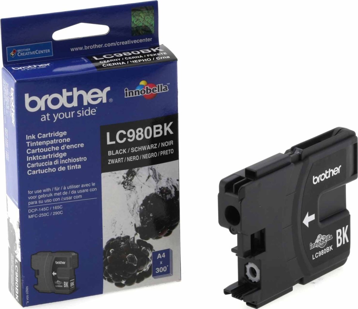 Bläckpatron Brother LC980BK Svart 300 sidor