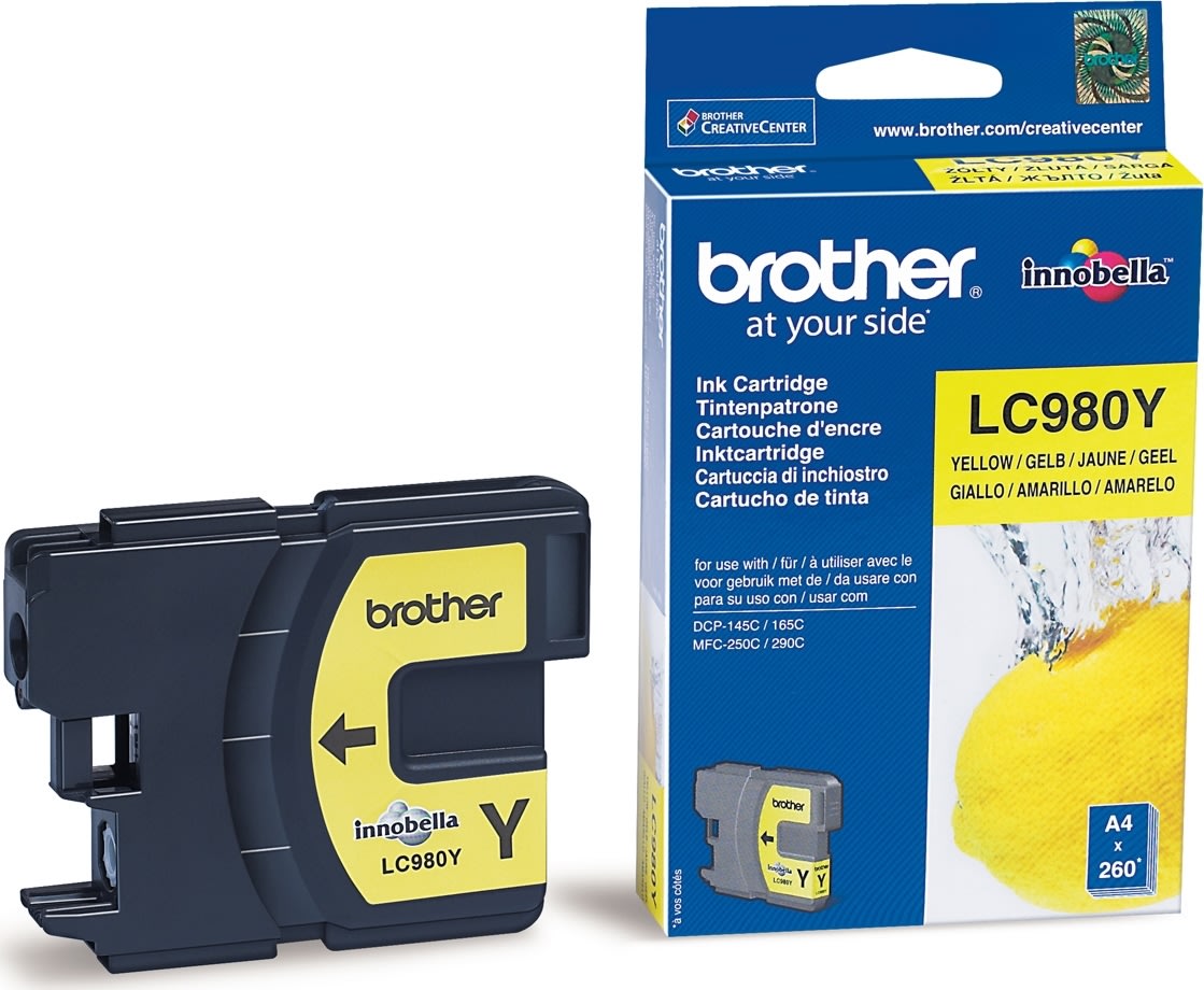 Brother LC980Y bläckpatron, gul, 260 s