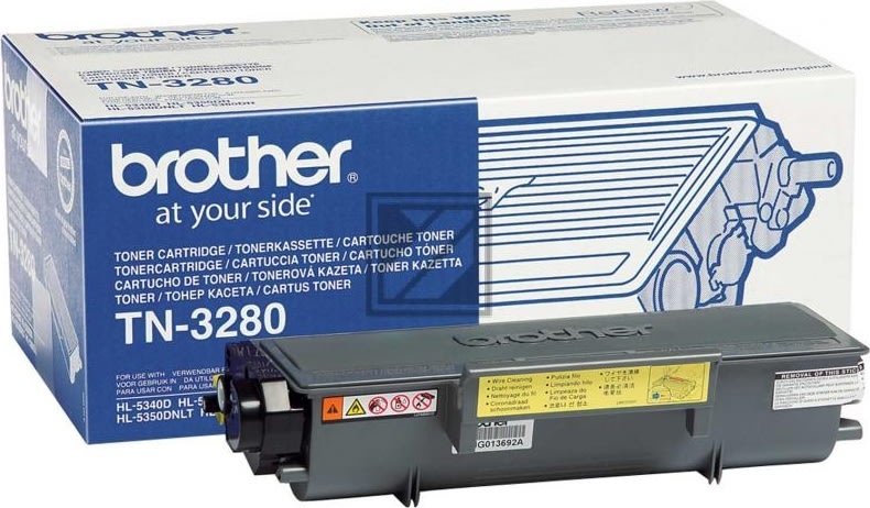 Brother TN3280 lasertoner, sort, 8000s