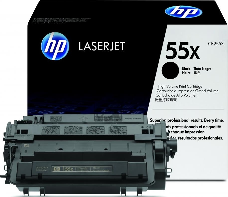HP nr 55X/CE255X lasertoner, svart, 12 500 s