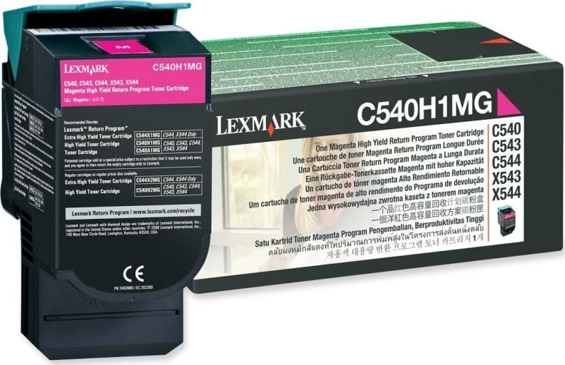 Lasertoner Lexmark C540H1MG Röd 2000 sidor