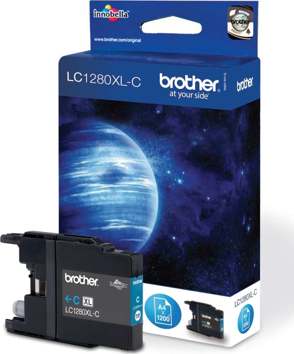 Bror LC1280XL bläckpatron, cyan, 1200 s