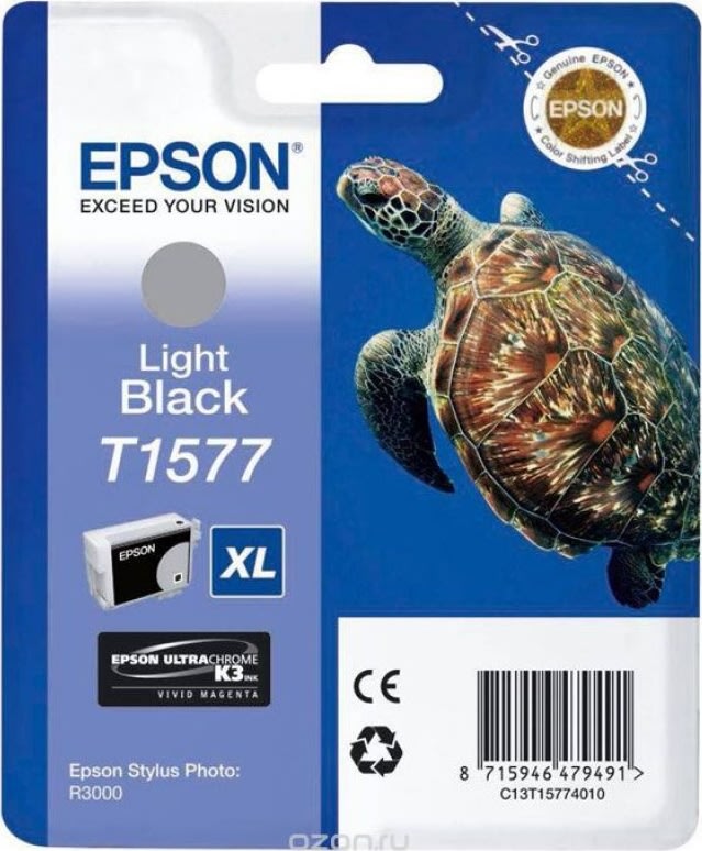 Epson nr.T1577/C13T15774010 blækpatron, lys sort 