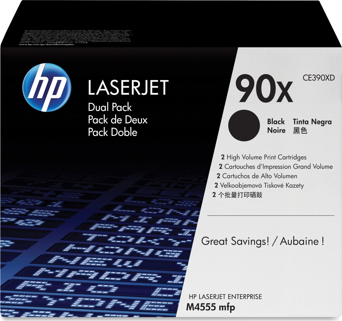HP nr 90X/CE390XD lasertoner 2-ack svart 24 000 s