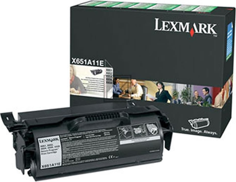 Lexmark X651A11E lasertoner, sort, 7000s