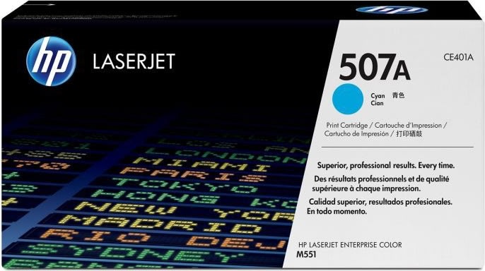 HP nr 507A/CE401A lasertoner, blå, 6000 s