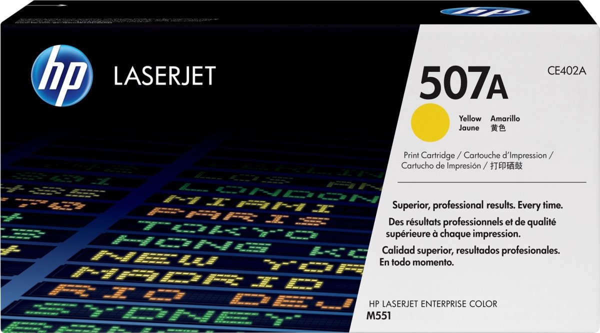 HP nr 507A/CE402A lasertoner, gul, 6000 s