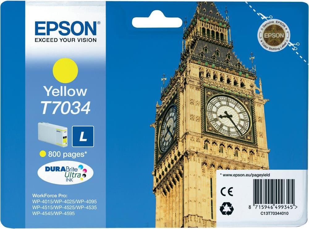 Bläckpatron Epson Nr. T7034/C13T70344010 Gul 800 s
